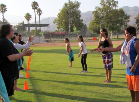 A water balloon toss was just one of several games held at the End of Summer Bash at the Soboba Sports Complex on Aug. 6 A water balloon toss was just one of several games held at the End of Summer Bash at the Soboba Sports Complex on Aug. 6