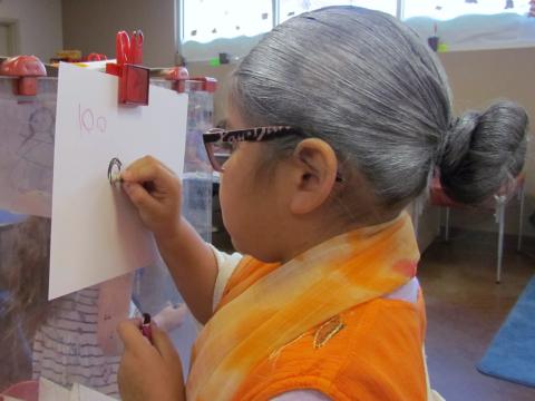 Tuupash Arivso draws a picture of herself at the age of 100 Tuupash Arivso draws a picture of herself at the age of 100