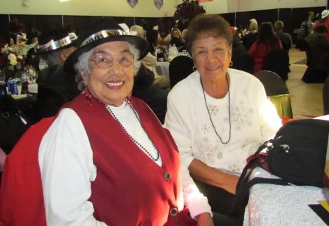 Marian Chacon, left, and Rachel Miranda have been friends since 1954 and enjoyed the Soboba Elders New Year's Eve Celebration Marian Chacon, left, and Rachel Miranda have been friends since 1954 and enjoyed the Soboba Elders New Year's Eve Celebration