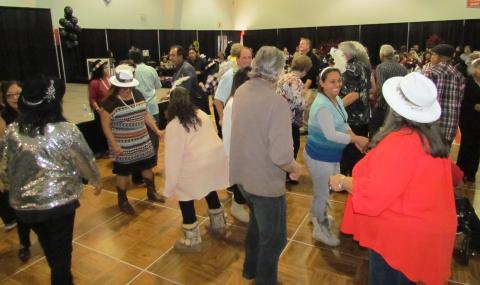Many of the 400 guests at the Soboba Elders New Year's Eve Celebration enjoyed dancing to oldies but goodies played by DJ Mike Nevarez Many of the 400 guests at the Soboba Elders New Year's Eve Celebration enjoyed dancing to oldies but goodies played by DJ Mike Nevarez