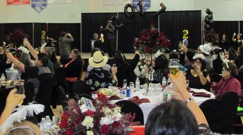 Special guest Brenton Wood and about 400 guests toast each other at the Soboba Elders New Year's Eve Celebration Special guest Brenton Wood and about 400 guests toast each other at the Soboba Elders New Year's Eve Celebration