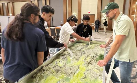 A representative from the United States Geological Survey shares information with Soboba Tribal TANF youth at the annual AISES conference. USGS has recognized the importance of Native knowledge and living in harmony with nature as complements to the USGS mission to better understand the Earth A representative from the United States Geological Survey shares information with Soboba Tribal TANF youth at the annual AISES conference. USGS has recognized the importance of Native knowledge and living in harmony with nature as complements to the USGS mission to better understand the Earth
