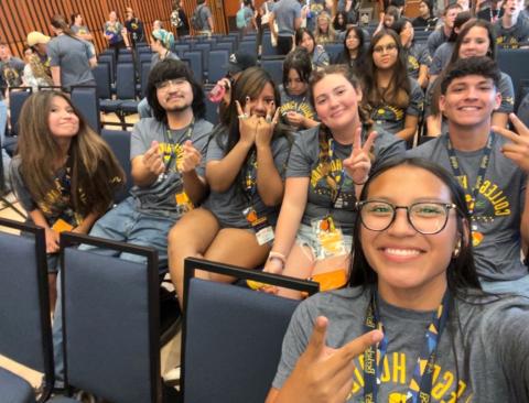 Noli senior Nevaeh Ochoa, center, with her assigned College Horizons group at UC, Berkeley in June Noli senior Nevaeh Ochoa, center, with her assigned College Horizons group at UC, Berkeley in June