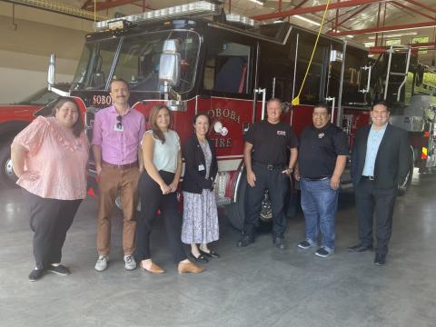 CEC staff, from left, Sierra Graves, Taylor Marvin, Katrina Leni-Konig and CEC Commissioner Noemi Gallardo tour the clean energy project at the Soboba Fire Station with Fire Chief Glenn Patterson, Tribal Council Chairman Isaiah Vivanco and Tribal Executive Officer Steven Estrada CEC staff, from left, Sierra Graves, Taylor Marvin, Katrina Leni-Konig and CEC Commissioner Noemi Gallardo tour the clean energy project at the Soboba Fire Station with Fire Chief Glenn Patterson, Tribal Council Chairman Isaiah Vivanco and Tribal Executive Officer Steven Estrada