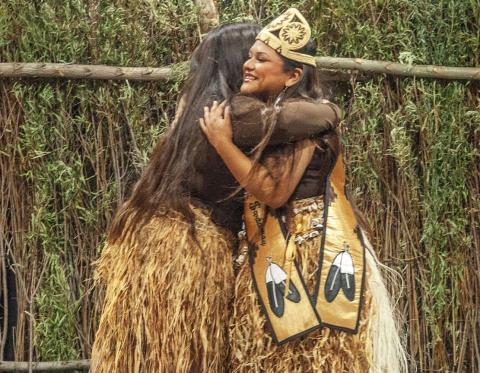 After being named $ovóova Po’$wáamay, Su’la Arviso is congratulated by fellow competitor Raya Salgado. Cord Media courtesy photo After being named $ovóova Po’$wáamay, Su’la Arviso is congratulated by fellow competitor Raya Salgado. Cord Media courtesy photo