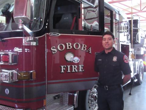 Xzavier Avalos has made a great impression at the Soboba Fire Department during the past year Xzavier Avalos has made a great impression at the Soboba Fire Department during the past year