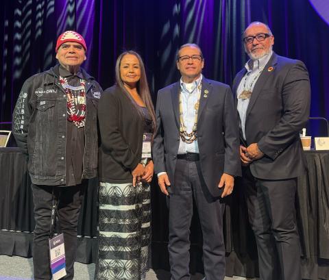 Chairman Jack Potter-Redding Rancheria (former NCAI Pacific Region Rep), Soboba Tribal Chairwoman and NCAI Pacific Region Vice President Geneva Mojado, NCAI Chairman Mark Macarro and Pechanga Tribe Chairman Leo Sisco-Santa Rosa Rancheria Tachi-Yokut Tribe Chairman Jack Potter-Redding Rancheria (former NCAI Pacific Region Rep), Soboba Tribal Chairwoman and NCAI Pacific Region Vice President Geneva Mojado, NCAI Chairman Mark Macarro and Pechanga Tribe Chairman Leo Sisco-Santa Rosa Rancheria Tachi-Yokut Tribe
