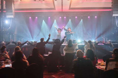 The Global Society for Female Entrepreneurs (GSFE) get the judges on their feet as they close out the 18th annual Charity Lip Sync Contest at the Soboba Casino Resort Event Center, June 19 The Global Society for Female Entrepreneurs (GSFE) get the judges on their feet as they close out the 18th annual Charity Lip Sync Contest at the Soboba Casino Resort Event Center, June 19