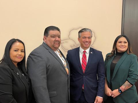 From left, Soboba Tribal Council Vice Chairwoman Geneva Mojado, Chairman Isaiah Vivanco, Attorney General of California Rob Bonta and Tribal Council Secretary Monica Herrera at the Missing and Murdered Indigenous Persons event on Sept. 30 From left, Soboba Tribal Council Vice Chairwoman Geneva Mojado, Chairman Isaiah Vivanco, Attorney General of California Rob Bonta and Tribal Council Secretary Monica Herrera at the Missing and Murdered Indigenous Persons event on Sept. 30