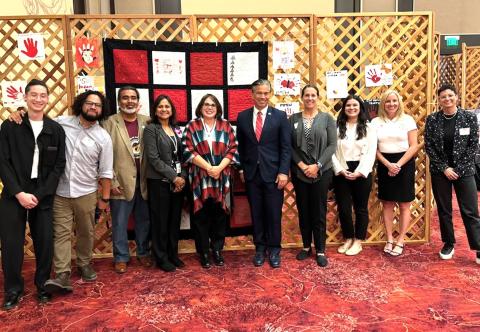 The California Department of Justice Office of Native American Affairs team brings their support and resources to the MMIP event at Soboba on Sept. 30. At the center are the Attorney General’s advisor on Tribal affairs Merrie Lopez-Keifer and Attorney General of California Rob Bonta The California Department of Justice Office of Native American Affairs team brings their support and resources to the MMIP event at Soboba on Sept. 30. At the center are the Attorney General’s advisor on Tribal affairs Merrie Lopez-Keifer and Attorney General of California Rob Bonta
