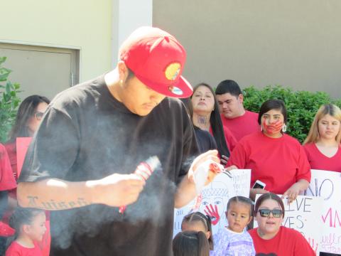 Edwin Muro opened with a prayer in his native language of Luiseño on May 5 Edwin Muro opened with a prayer in his native language of Luiseño on May 5