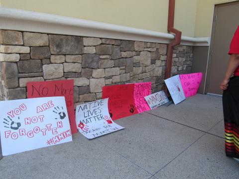 Signs were made and displayed during a gathering at Soboba to support the National Day of Awareness for Missing and Murdered Indigenous Women and Girls on May 5 Signs were made and displayed during a gathering at Soboba to support the National Day of Awareness for Missing and Murdered Indigenous Women and Girls on May 5