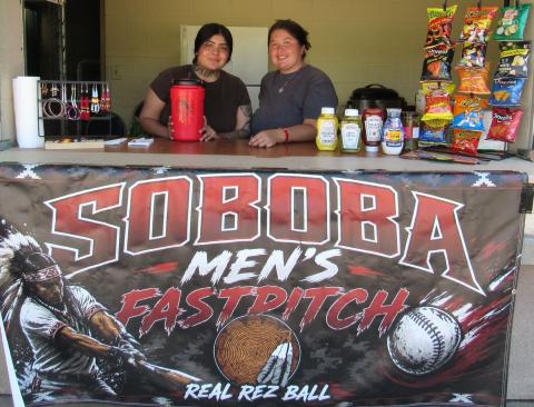 Iyana and Antiana Briones operate a concessions stand at the Soboba Sports Complex to fundraise for the Soboba Men’s Fastpitch team during the tournament Iyana and Antiana Briones operate a concessions stand at the Soboba Sports Complex to fundraise for the Soboba Men’s Fastpitch team during the tournament