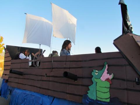 Noli Indian School’s eighth-grade class placed second with its pirate ship from Peter Pan as a float for the homecoming parade. Noli Indian School’s eighth-grade class placed second with its pirate ship from Peter Pan as a float for the homecoming parade.