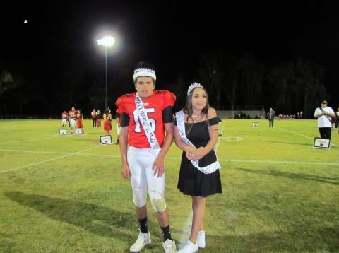 Homecoming King Jarred Briones and Homecoming Queen Tishmal Herrera were honored during halftime on Nov. 1. Homecoming King Jarred Briones and Homecoming Queen Tishmal Herrera were honored during halftime on Nov. 1.