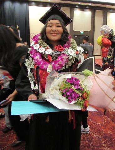 Arionna Ward, is laden with gifts from well wishers after she graduated from Noli Indian School Arionna Ward, is laden with gifts from well wishers after she graduated from Noli Indian School