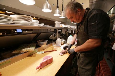 Soboba Casino Resort’s Canyons restaurant Executive Chef Brian Diumenti works on one of his dishes at Soboba Casino Resort In San Jacinto Wednesday, April 24, 2019. (Photo by Frank Bellino, Contributing Photographer)  Soboba Casino Resort’s Canyons restaurant Executive Chef Brian Diumenti works on one of his dishes at Soboba Casino Resort In San Jacinto Wednesday, April 24, 2019. (Photo by Frank Bellino, Contributing Photographer)