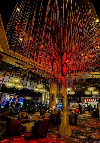 A colorful tree on the gambling floor of the Soboba Casino Resort before it opens later this month in San Jacinto on Tuesday, February 12, 2019. (Photo by Terry Pierson, The Press-Enterprise/SCNG)  A colorful tree on the gambling floor of the Soboba Casino Resort before it opens later this month in San Jacinto on Tuesday, February 12, 2019. (Photo by Terry Pierson, The Press-Enterprise/SCNG)