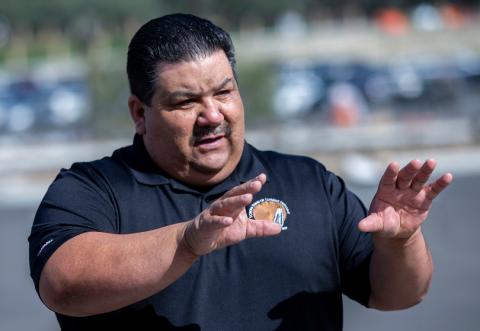 Soboba Tribal Council Vice Chairman Isaiah Vivanco talks about the original Soboba Casino sign during a media tour of the resort as construction is almost complete in San Jacinto on Tuesday, February 12, 2019. (Photo by Terry Pierson, The Press-Enterprise/SCNG)  Soboba Tribal Council Vice Chairman Isaiah Vivanco talks about the original Soboba Casino sign during a media tour of the resort as construction is almost complete in San Jacinto on Tuesday, February 12, 2019. (Photo by Terry Pierson, The Press-Enterprise/SCNG)