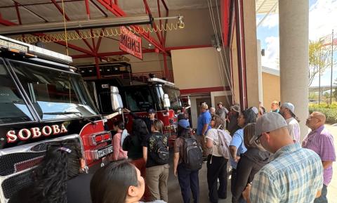 As part of the Soboba Reservation tour for attendees of the RTOC meeting, a stop at the fire station was well received As part of the Soboba Reservation tour for attendees of the RTOC meeting, a stop at the fire station was well received