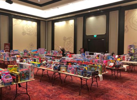 Sanitized toys await distribution to nonprofits that made the list of the Soboba Foundation’s annual philanthropic Soboba Gives Back! Toy Drive, in conjunction with Soboba Casino Resort Sanitized toys await distribution to nonprofits that made the list of the Soboba Foundation’s annual philanthropic Soboba Gives Back! Toy Drive, in conjunction with Soboba Casino Resort