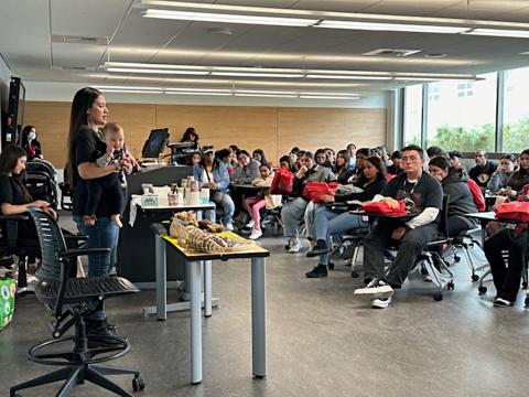 Blossom Maciel, left, presents “Native Foods,” one of 10 breakout sessions at this year’s DTI Youth Conference Blossom Maciel, left, presents “Native Foods,” one of 10 breakout sessions at this year’s DTI Youth Conference
