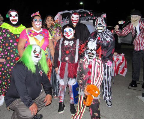 The Arviso family set up a Clown Carnival display at the Soboba Tribal Trunk or Treat event on Oct. 24. They won first prize for their decorating skills The Arviso family set up a Clown Carnival display at the Soboba Tribal Trunk or Treat event on Oct. 24. They won first prize for their decorating skills