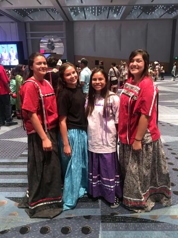 Native American youth attending the 2017 National UNITY conference in Denver earlier this month included, from left, Asona Arres, Tonya Rivera, Violet Perches and Emma Arres Native American youth attending the 2017 National UNITY conference in Denver earlier this month included, from left, Asona Arres, Tonya Rivera, Violet Perches and Emma Arres