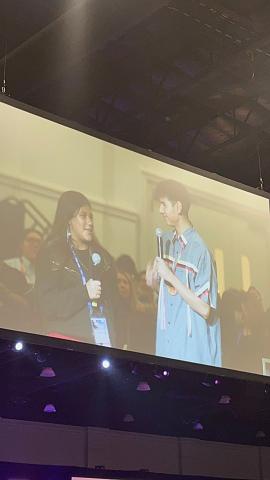Nayeli Brittian, 12, is interviewed during the UNITY national conference in San Diego that she was attending for the first time Nayeli Brittian, 12, is interviewed during the UNITY national conference in San Diego that she was attending for the first time