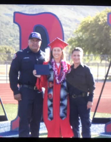 Jacob Briones and Faith Laupsa join their daughter for a photo when Yawaywish Laupsa-Briones graduated from Great Oak High School in Temecula in May Jacob Briones and Faith Laupsa join their daughter for a photo when Yawaywish Laupsa-Briones graduated from Great Oak High School in Temecula in May