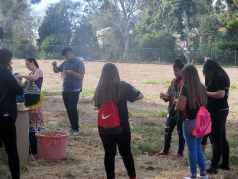 Youth attending the American Indian Leaders of Today and Tomorrow conference at Cal State University, Long Beach, also got to learn about basket weaving as part of the California Indian Cultural Awareness Day Youth attending the American Indian Leaders of Today and Tomorrow conference at Cal State University, Long Beach, also got to learn about basket weaving as part of the California Indian Cultural Awareness Day