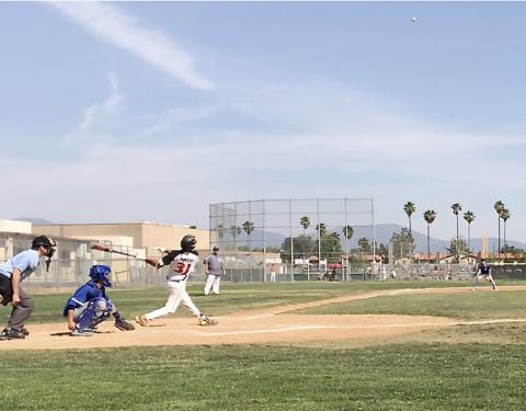 Ajay Parcero, No. 31, shows his batting prowess at a recent San Jacinto High School baseball game Ajay Parcero, No. 31, shows his batting prowess at a recent San Jacinto High School baseball game