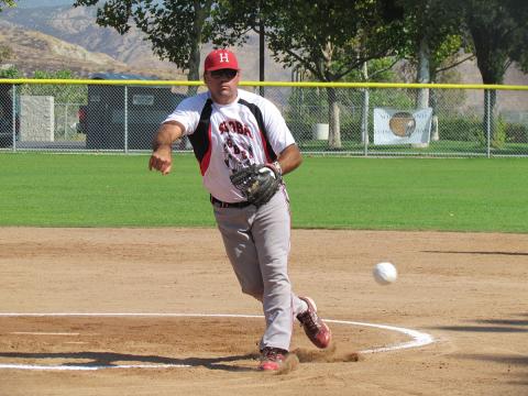 A Soboba BBC pitcher throws to a player from Thrown Together on Sept. 16 during the 2017 Fast Pitch Softball Tournament which concluded on Sept. 17 A Soboba BBC pitcher throws to a player from Thrown Together on Sept. 16 during the 2017 Fast Pitch Softball Tournament which concluded on Sept. 17