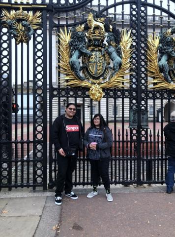 Siblings Wanbli Basquez, left, and Raven Basquez Gallerito were grateful to the Soboba Band of Luiseño Indians for helping to fund their trip to England to perform with the Ramona Bowl All Star Band in the London New Year’s Day Parade and to spend about a week seeing all the sights Siblings Wanbli Basquez, left, and Raven Basquez Gallerito were grateful to the Soboba Band of Luiseño Indians for helping to fund their trip to England to perform with the Ramona Bowl All Star Band in the London New Year’s Day Parade and to spend about a week seeing all the sights