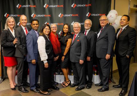 Celebrating the opening of Soboba’s Legacy Bank are, from left, Kathy Gonzales, Jim Jones, Lakshman Koka, Dinna Pamintuan, Becky Flores, Geneva Mojado, Jim Hicken, Jim Olson, Mike Vanderpool and Rick Huerta. Celebrating the opening of Soboba’s Legacy Bank are, from left, Kathy Gonzales, Jim Jones, Lakshman Koka, Dinna Pamintuan, Becky Flores, Geneva Mojado, Jim Hicken, Jim Olson, Mike Vanderpool and Rick Huerta