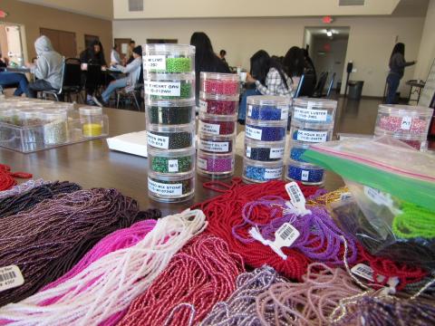 Color choices for beads ran the gamut so teens could tap into their own creativity in making a hand lanyard as part of a Jan. 21 Soboba TANF workshop Color choices for beads ran the gamut so teens could tap into their own creativity in making a hand lanyard as part of a Jan. 21 Soboba TANF workshop