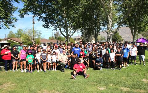Riders gather for a group photo before heading out to the streets of the San Jacinto Valley Riders gather for a group photo before heading out to the streets of the San Jacinto Valley