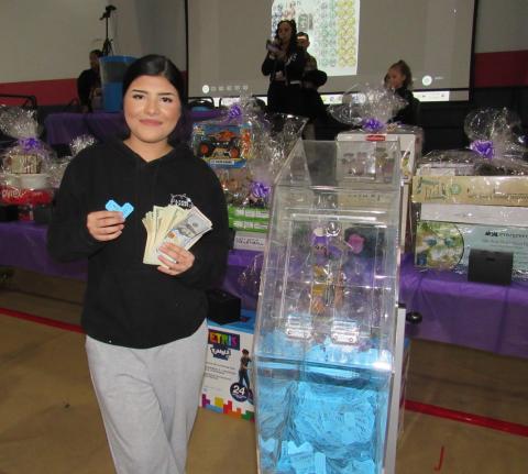 Myah Saenz is the happy winner of the 50/50 drawing, taking home $1,020 in prize money from the hugely successful Soboba Tribal Preschool Bingo Night Fundraiser Myah Saenz is the happy winner of the 50/50 drawing, taking home $1,020 in prize money from the hugely successful Soboba Tribal Preschool Bingo Night Fundraiser
