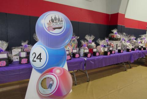 Just some of the 75 baskets filled with gifts that were raffled off at the Soboba Tribal Preschool Bingo Night Fundraiser Just some of the 75 baskets filled with gifts that were raffled off at the Soboba Tribal Preschool Bingo Night Fundraiser