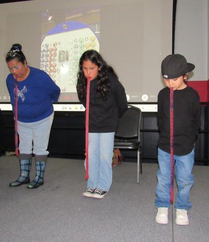 After the final game of the night, Bingo Blackout, three contestants compete in a fruit roll-up challenge to determine who would walk away with $500. From left, Sally Montoya, Autumn Ramos (who won) and Dominick Lara After the final game of the night, Bingo Blackout, three contestants compete in a fruit roll-up challenge to determine who would walk away with $500. From left, Sally Montoya, Autumn Ramos (who won) and Dominick Lara