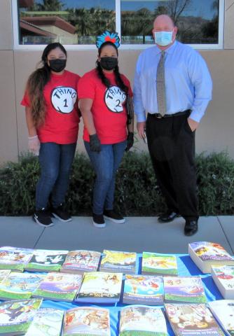 Soboba Tribal Preschool staff celebrated a week of Dr. Seuss that was highlighted by a book giveaway from Noli Indian School. From left, Anita Gutierrez, Lenora “Ponie” Mojado and Noli principal and preschool director Donovan Post Soboba Tribal Preschool staff celebrated a week of Dr. Seuss that was highlighted by a book giveaway from Noli Indian School. From left, Anita Gutierrez, Lenora “Ponie” Mojado and Noli principal and preschool director Donovan Post