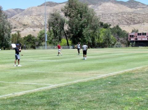 Coaches worked with players on the football field at The Oaks on the Soboba Reservation on July 5 and 6 Coaches worked with players on the football field at The Oaks on the Soboba Reservation on July 5 and 6