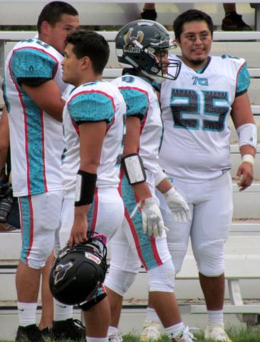 Team Hy’shqe players await the start of the second annual Indigenous Bowl on June 29. There were 54 Tribes/Nations from 12 states and Canada represented by both teams Team Hy’shqe players await the start of the second annual Indigenous Bowl on June 29. There were 54 Tribes/Nations from 12 states and Canada represented by both teams