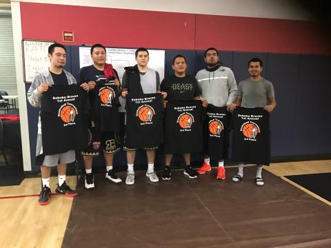 Gametime team players show off their third-place prize at the Soboba Braves Basketball Tournament, which concluded on Sunday Gametime team players show off their third-place prize at the Soboba Braves Basketball Tournament, which concluded on Sunday