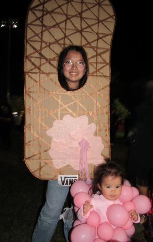 Most creative costume in the 0-4 age group is Remy Arrietta as bubblegum stuck to a shoe worn by her sister, Emily Most creative costume in the 0-4 age group is Remy Arrietta as bubblegum stuck to a shoe worn by her sister, Emily