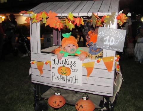 Little pumpkin Apolaki “Lucky” Pabellano is selected for having the cutest costume at Soboba’s Halloween Carnival Little pumpkin Apolaki “Lucky” Pabellano is selected for having the cutest costume at Soboba’s Halloween Carnival