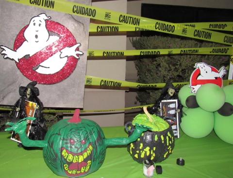 From left, first and second place winners in the pumpkin carving contest on display at the Ghostbusters themed Halloween Carnival at the Soboba Sports Complex From left, first and second place winners in the pumpkin carving contest on display at the Ghostbusters themed Halloween Carnival at the Soboba Sports Complex