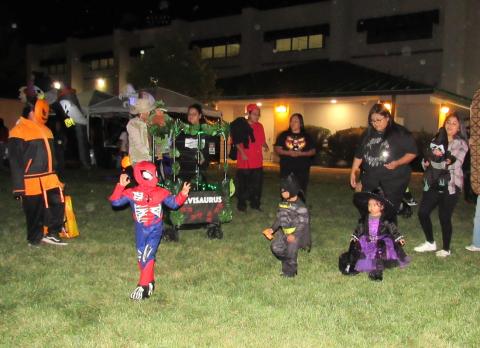 Some of the youngest entrants in the costume contest participate in a parade around the judges Some of the youngest entrants in the costume contest participate in a parade around the judges