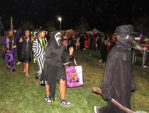 Teens get into the spirit of the costume contest while circling the judges at the Soboba Sports Complex, Oct. 18 Teens get into the spirit of the costume contest while circling the judges at the Soboba Sports Complex, Oct. 18