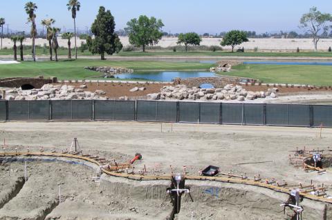 The view from one of the Soboba resort’s guestrooms has a beautiful view of the golf course and also overlooks the pool and spa that are being constructed The view from one of the Soboba resort’s guestrooms has a beautiful view of the golf course and also overlooks the pool and spa that are being constructed